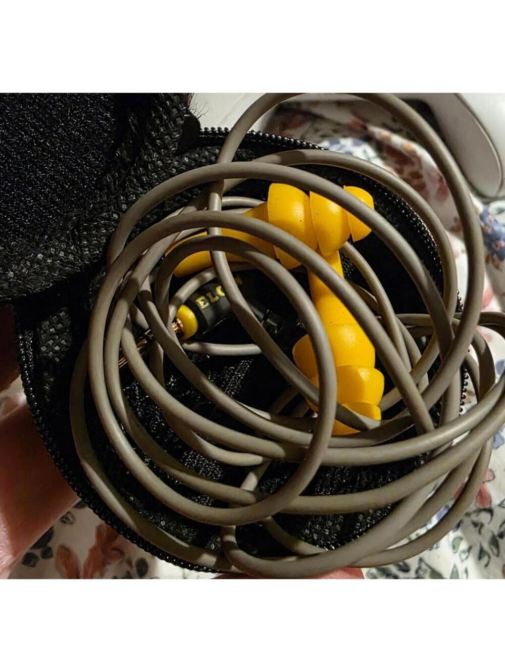 Elgin Wired Yellow Earbuds with Carrying Case
